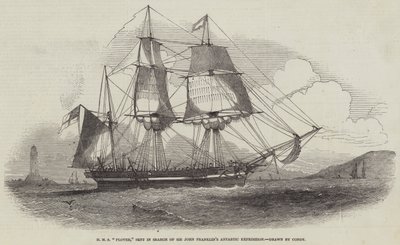 为寻找约翰富兰克林爵士的北极探险而派遣的 HMS“Plover”（雕刻） 作者 英语学校