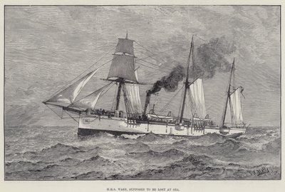 HMS Wasp，应该在海上丢失（雕刻） 作者 英语学校