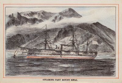 HM 印度兵舰：驶过西奈山（彩色雕刻） 作者 英语学校