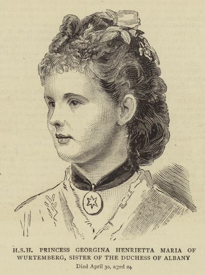 HSH Princess Georgina Henrietta Maria of Wurtemberg, Sister of the Duchess of Albany (engraving) 作者 英语学校