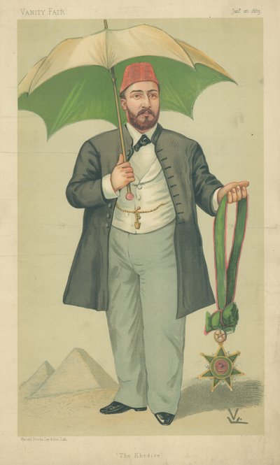 HH Mehemed Tewfik-Pasha，埃及的Khedive，Khedive，1883年1月20日，名利场卡通 作者 英语学校