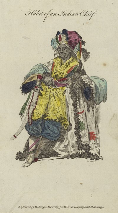 印第安酋长的习惯（彩色雕刻） 作者 英语学校