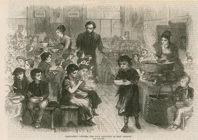 为东伦敦的贫困儿童提供半便士晚餐 作者 英语学校
