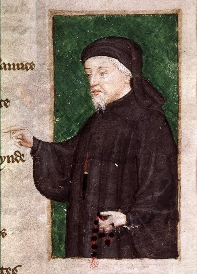 Harl 4866 f.88 乔叟肖像，选自托马斯-霍克利夫（Thomas Hoccleve，约 1368-1426 年）的诗作《Regement of Princes》（牛皮纸） 作者 英语学校