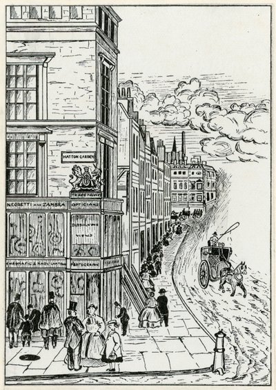 哈顿花园和霍尔本，1866年 作者 英语学校