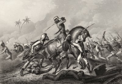 Havelocks专栏在Cawnpore之前攻击叛乱分子，发表于1858年的“印度叛变史” 作者 英语学校