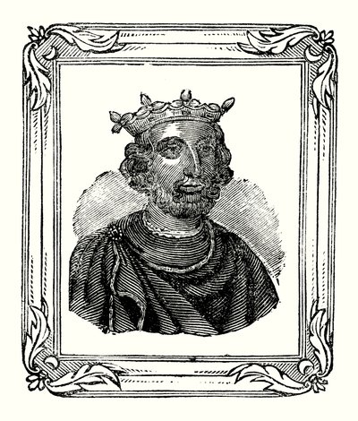 亨利三世生于1208年，于1216年加冕，死于1272年（版画） 作者 英语学校