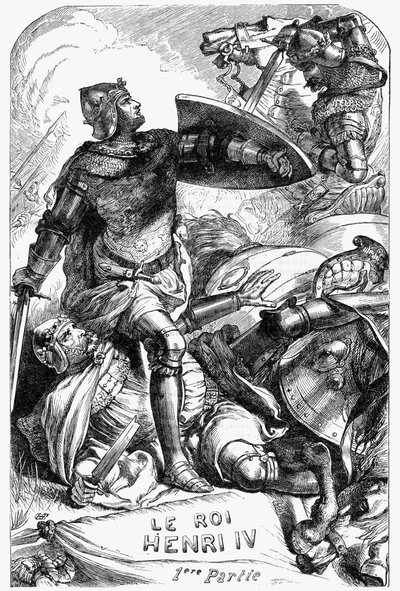 亨利四世（Henry IV）--《威廉-莎士比亚作品全集》中的插图，1866年--该版本的插图和一般形式借鉴了伦敦出版的卡塞尔的《莎士比亚插图》。 作者 英语学校