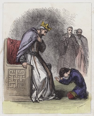 Henry hearing of the Loss of the White Ship (coloured engraving) 作者 英语学校