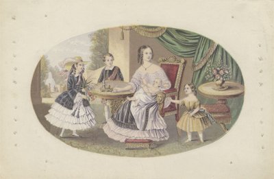 维多利亚女王和家人Queen下，约1851年（aquatint） 作者 英语学校