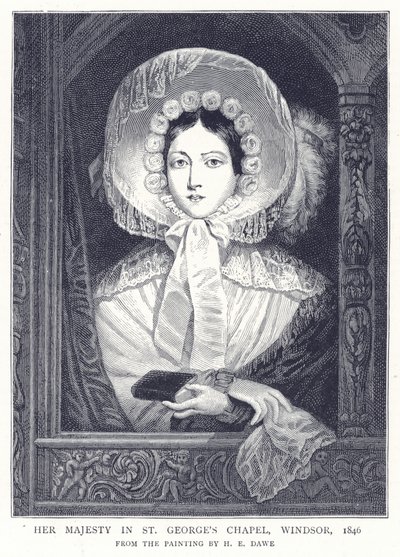 女皇陛下在圣乔治教堂，温莎，1846年 作者 英语学校