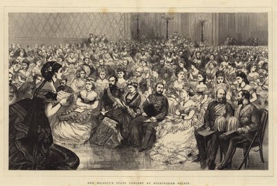 女王陛下在白金汉宫举行的国家音乐会（版画） 作者 英语学校