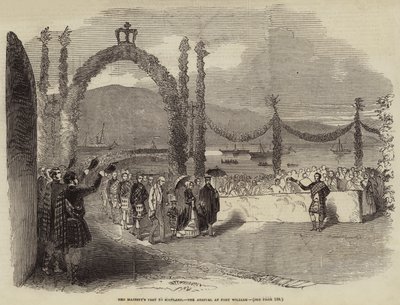 女王陛下访问苏格兰，抵达威廉堡（版画） 作者 英语学校