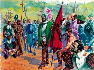 Hernando Cortes于1519年抵达墨西哥 作者 英语学校