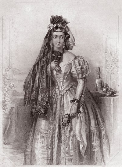 英雄，莱昂纳多的女儿（《一无所有》），在--"莎士比亚妇女画廊，由早期伦敦艺术家创作的四十五幅严肃的肖像画，并附有批评和文学记录" 1838年左右--来自 "莎士比亚妇女画廊 作者 英语学校