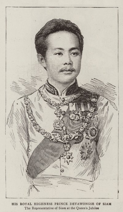 His Royal Highness Prince Devawongse of Siam (engraving) 作者 英语学校