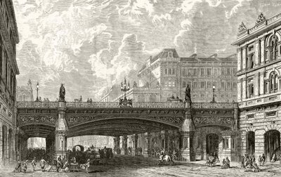 Holborn Viaduct，来自&39;伦敦图片：用钢笔和铅笔绘制&39;，由Rev. Richard Lovett创作，于1890年出版 作者 英语学校