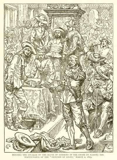 1629年3月2日，在下议院议长通过维护权利请愿书 作者 English School