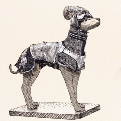 身着防弹衣的猎犬（彩色雕刻） 作者 英语学校