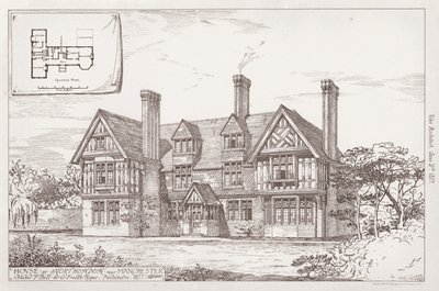 曼彻斯特附近Northenden的房子（雕刻）。 作者 英语学校