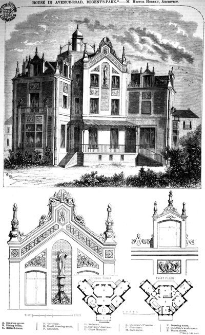摄政公园大道路的房子，由Hector Horeau设计，1859年 作者 英语学校