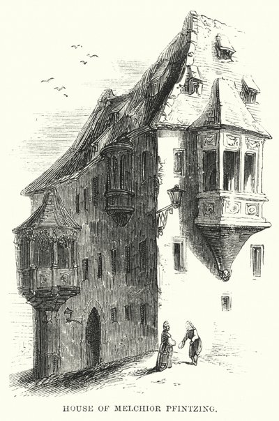 Melchior Pfintzing的房子（雕刻）。 作者 英语学校