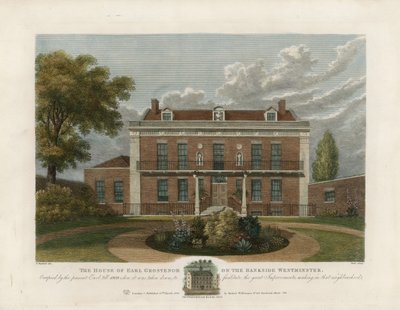 伯爵Grosvenor的房子在Bankside，威斯敏斯特。 1809年取消 作者 英语学校