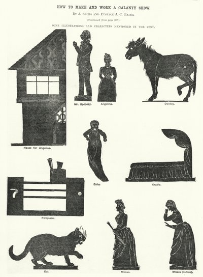 如何制作和制作 Galanty 秀，作者：J Sachs 和 Eustace J C Baird（版画） 作者 英语学校