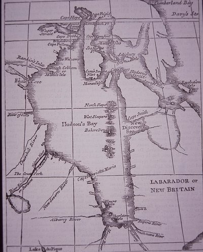 哈德逊湾公司，1744 年出版的哈德逊湾地图 作者 英语学校