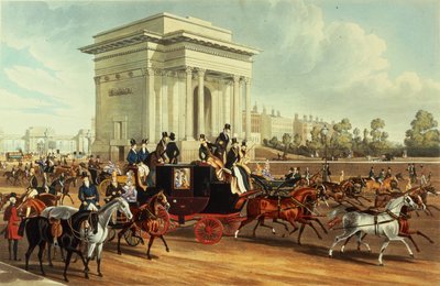 海德公园角落于James Pollard之后，由Ackermann出版，1836年（aquatint） 作者 英语学校