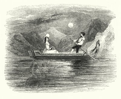 芭蕾舞剧《Ondine或The Naiad》的插图（雕刻）。 作者 英语学校