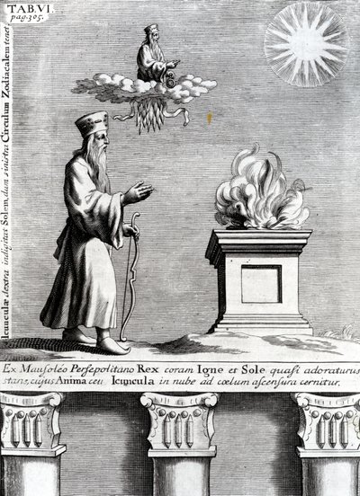 Zoroaster崇拜的火和太阳的例证，1697 作者 英语学校
