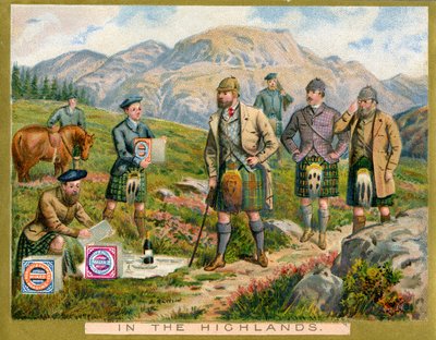 在Highlands，一张1890年的Huntley＆Palmers饼干促销卡 作者 英语学校