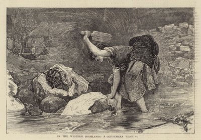 In the Western Highlands, a Connemara washing (engraving) 作者 英语学校