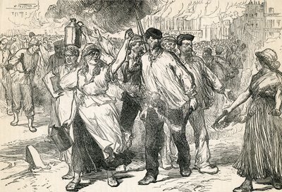 叛乱分子蹂躏巴黎街头，取自卡塞尔斯画报历史，1872年 作者 英语学校