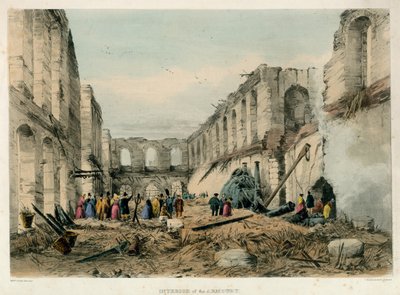 军械库内部，伦敦塔火，1841年 作者 英语学校