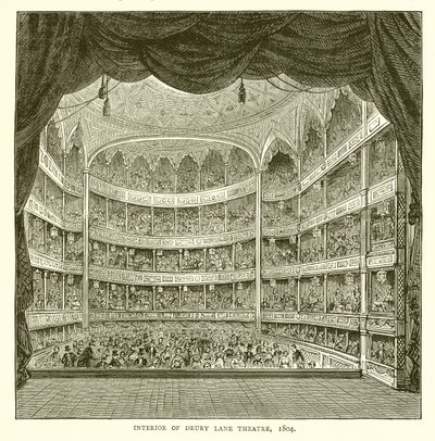 内部的Drury Lane剧院，1804年 作者 英语学校