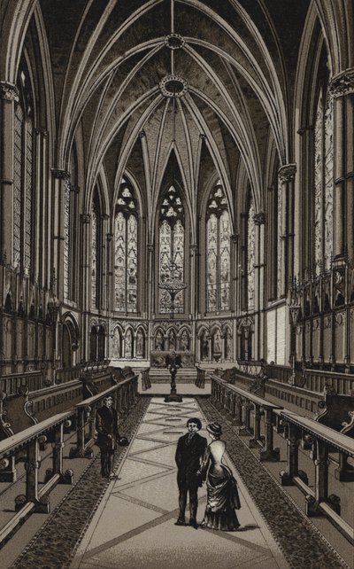 Interior of Exeter College Chapel, Oxford (litho) 作者 英语学校
