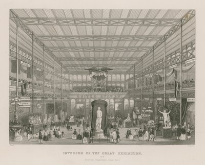 伟大展览的内部，1851年，美国部门（东区） 作者 英语学校