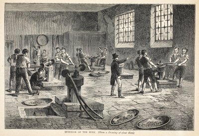 薄荷的内部，从大约1820年的图画 作者 英语学校