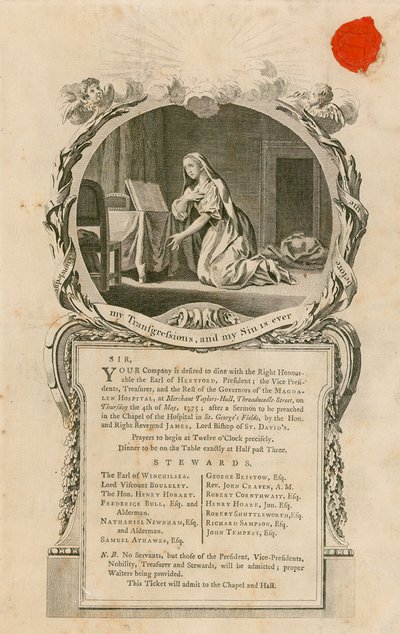 邀请于1775年5月4日与赫特福德伯爵阁下共进晚餐 作者 英语学校