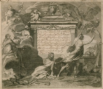 1753年在伦敦墙上的St Alphage举行的Nicholson先生的葬礼邀请函 作者 英语学校