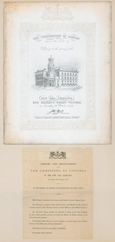 1849年10月30日邀请新煤炭交易所开业 作者 英语学校