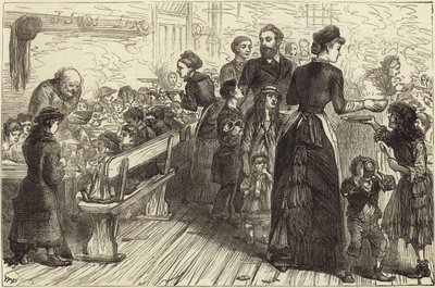 爱尔兰人在Conder Street Mission Hall向穷人炖菜 作者 英语学校