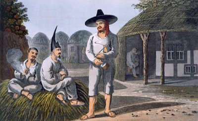 James Halls集团的岛民，1820年（彩色aquatint） 作者 英语学校