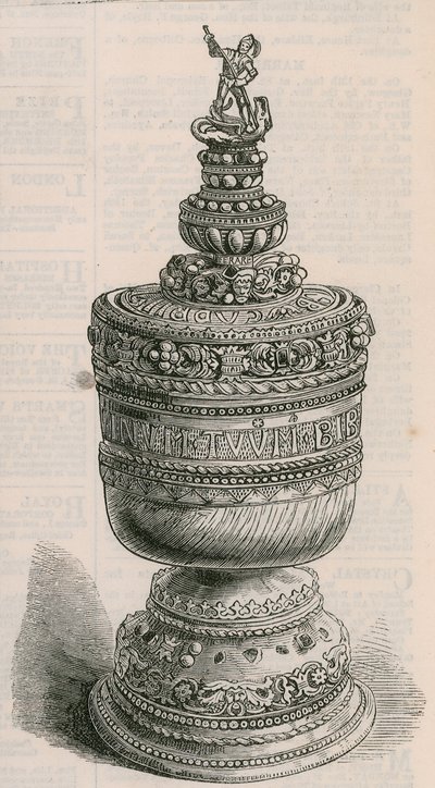 托马斯aBecket的Ivory Grace Cup，镶嵌金色 作者 英语学校