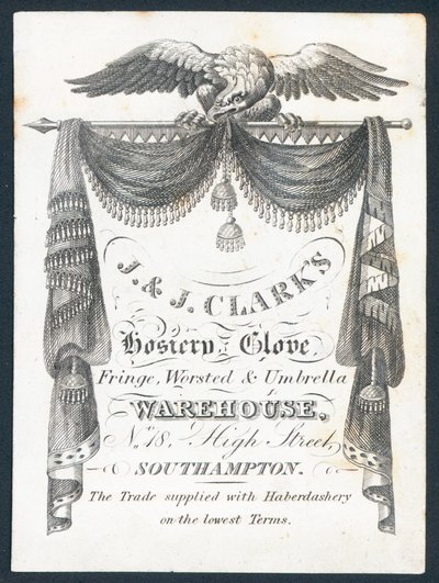 J＆J Clarks，针织品，手套，流苏，精纺和伞仓，贸易卡 作者 英语学校