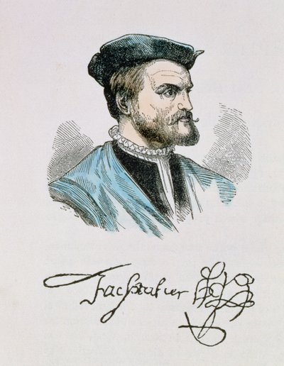 雅克·卡蒂埃（1491-1557）插图来自“美国叙事与批评史”第四卷，1886年（后期着作） 作者 英语学校