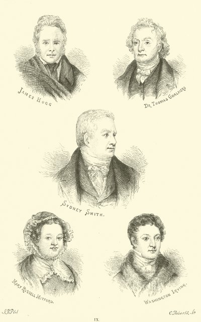 James Hogg，Thomas Chalmers博士，悉尼史密斯，Mary Russell Mitford，华盛顿欧文 作者 英语学校