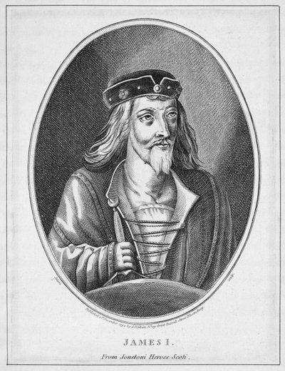 詹姆斯一世（1394-1437），苏格兰国王，约翰斯通苏格兰英雄，由亚当雕刻，出版于1794年 作者 英语学校